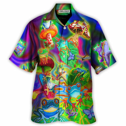 Frog Colorful Tropical Enjoying A Day Of Fun - Hawaiian Shirt - Owl Ohh - Owl Ohh