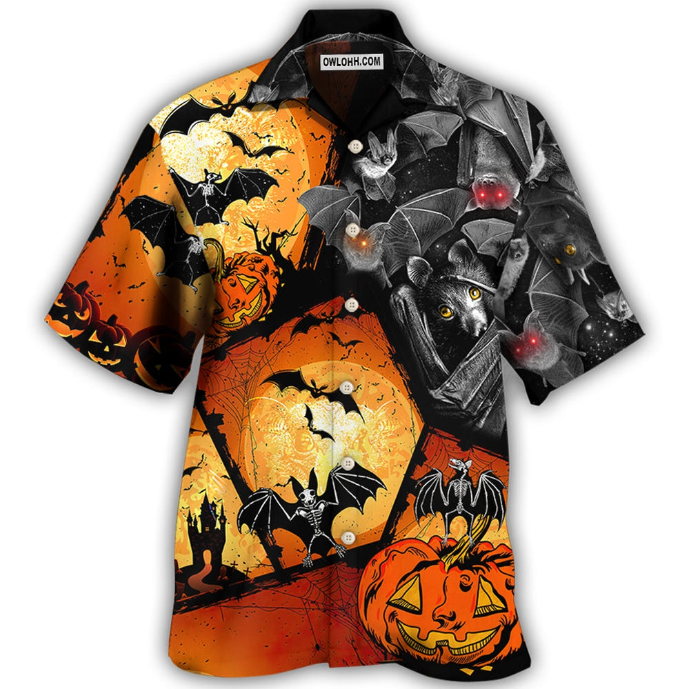 Halloween Bat Pumpkin Scary - Hawaiian Shirt - Owl Ohh - Owl Ohh
