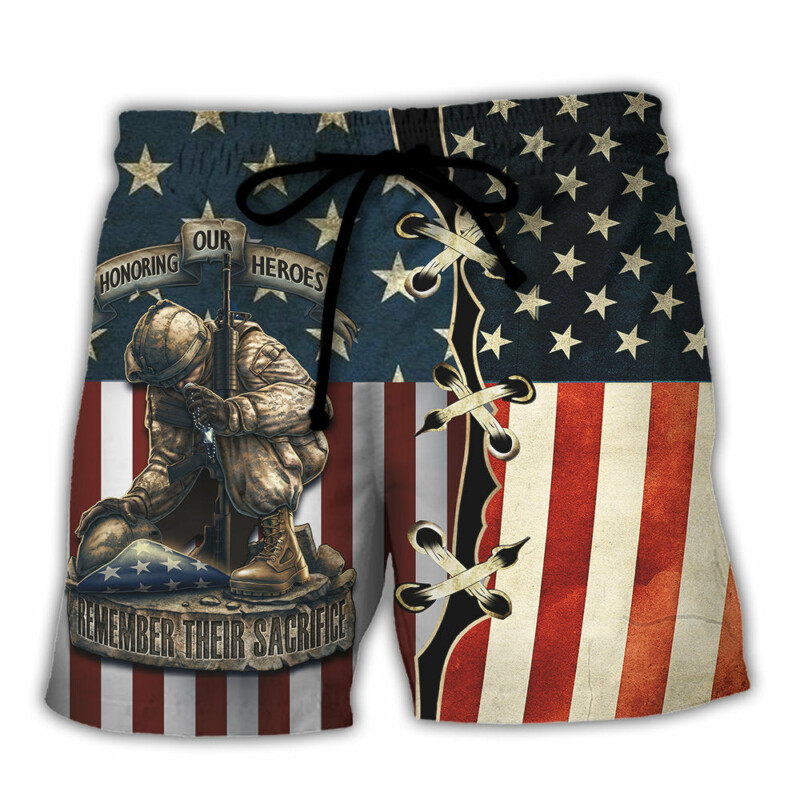 America Honoring Our Heroes Remember Their Sacrifice - Beach Short - Owl Ohh - Owl Ohh