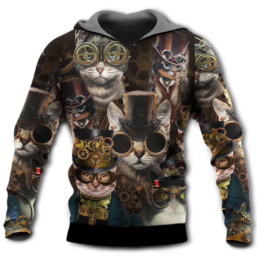Cat Steampunk Art Machines Lover - Hoodie - Owl Ohh - Owl Ohh