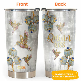 Hummingbird Jewelry Style Golden Personalized - Tumbler - Owl Ohh - Owl Ohh