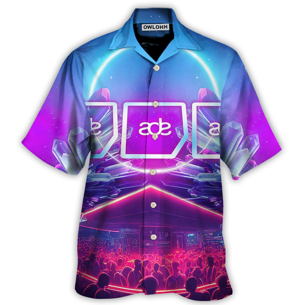 Music Event Amsterdam Dance Event Night Neon Crystal - Hawaiian Shirt - Owl Ohh for men and women, kids - Owl Ohh