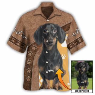Dog Paw Brown Style Classic Custom Photo Personalized - Hawaiian Shirt - Owl Ohh - Owl Ohh