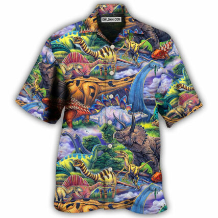 Dinosaur Art Coloful Style - Hawaiian Shirt - Owl Ohh - Owl Ohh
