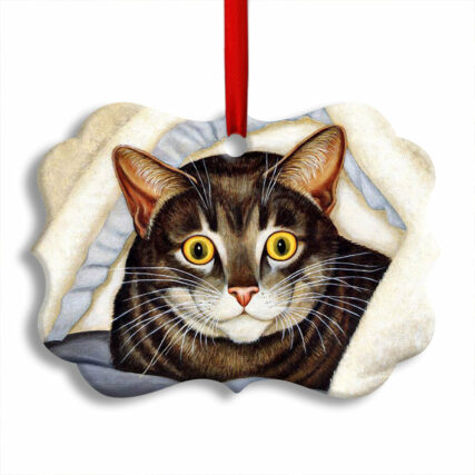 Cat Cute Tabby Art Style - Horizontal Ornament - Owl Ohh - Owl Ohh
