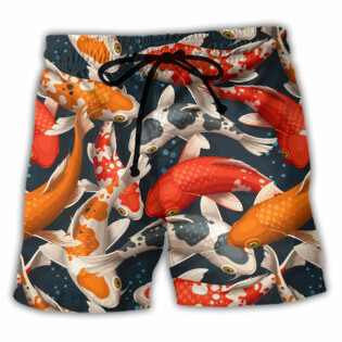 Koi Fish Swimming Colorful Crap - Beach Short - Owl Ohh - Owl Ohh