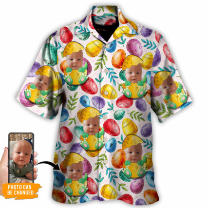 Easter This Is My Easter Shirt Style Watercolor Happy Custom Photo - Hawaiian Shirt - Personalized Photo Gifts for men and women, kids - Owl Ohh