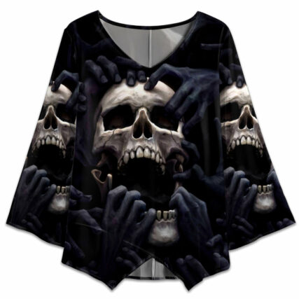 Skull Dark Screaming Amazing - V-neck T-shirt - Owl Ohh - Owl Ohh