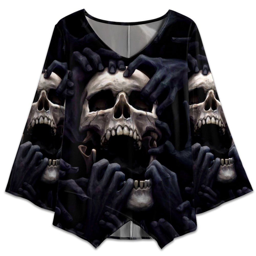 Skull Dark Screaming Amazing - V-neck T-shirt - Owl Ohh - Owl Ohh