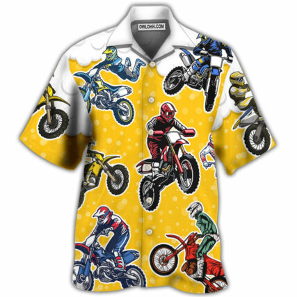 Beer I Like Beer And Motocross Style - Hawaiian Shirt - Owl Ohh - Owl Ohh