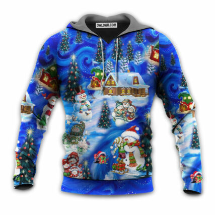 Christmas Snowman Chilling With My Snowmies - Hoodie - Owl Ohh - Owl Ohh