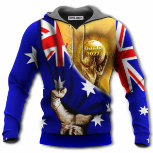 World Cup Qatar 2022 Australia Will Be The Champion Flag Vintage - Hoodie - Owl Ohh - Owl Ohh