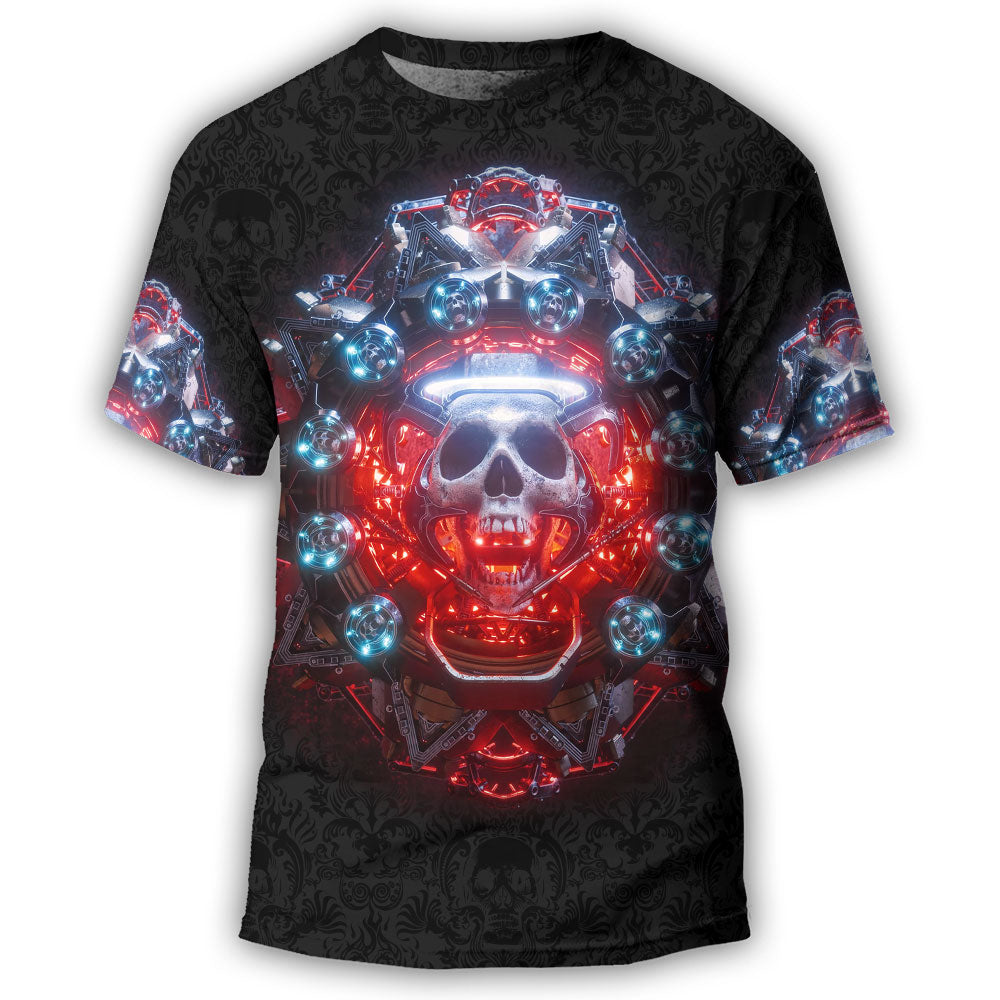 Skull Electric Dream Or Die - Round Neck T-shirt - Owl Ohh - Owl Ohh