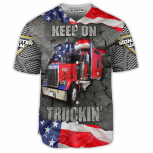 Truck Cool Monster Truck Keep On Truckin' America Style - Baseball Jersey - Owl Ohh - Owl Ohh