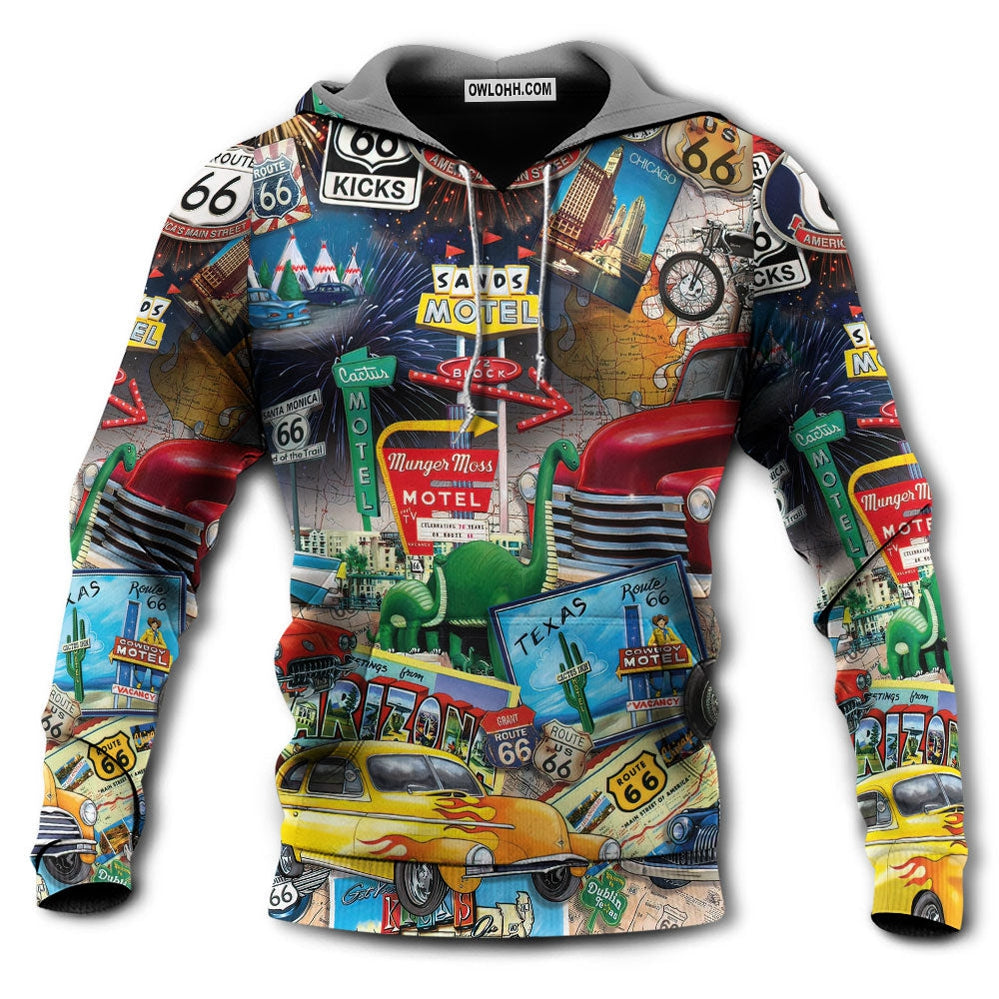 Car Route 66 Road Trip Puzzle - Hoodie - Owl Ohh - Owl Ohh