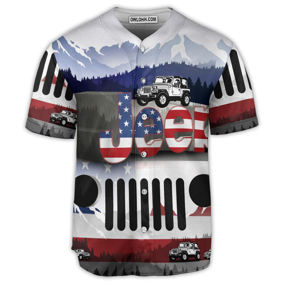 Jeep American Jeep Lover - Baseball Jersey - Owl Ohh - Owl Ohh