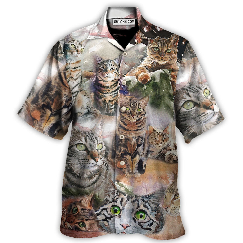 Tabby Cat Art Daily Portrait - Hawaiian Shirt - Owl Ohh - Owl Ohh
