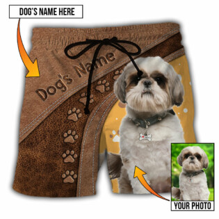 Dog Paw Brown Style Classic Custom Photo Personalized - Beach Short - Owl Ohh - Owl Ohh