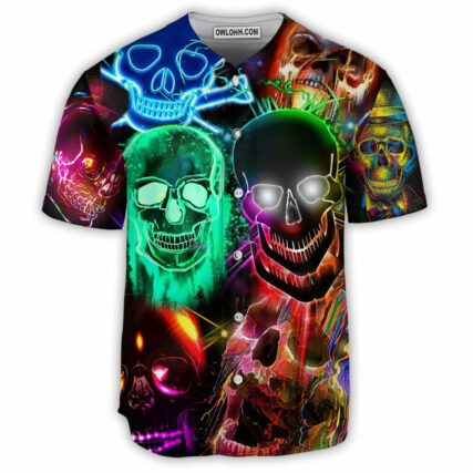 Skull Glowing - Baseball Jersey - Owl Ohh - Owl Ohh
