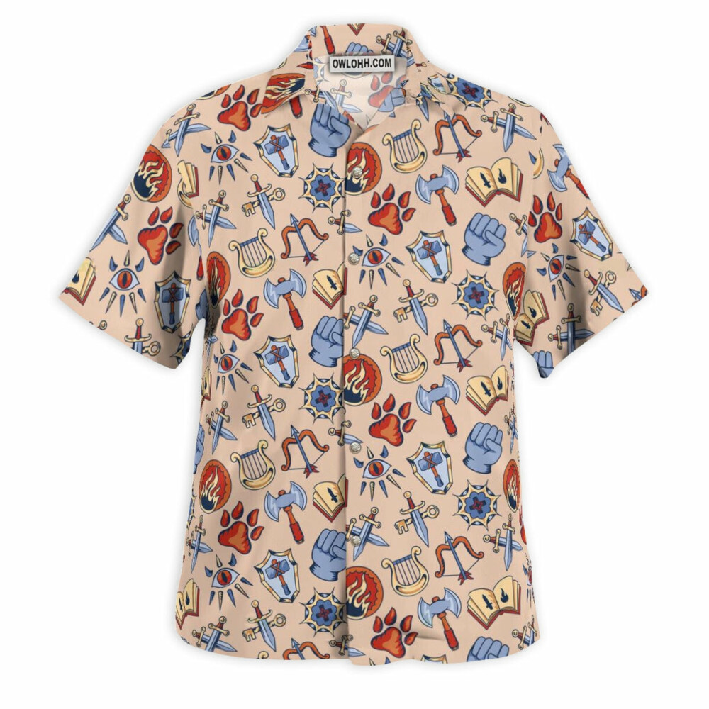 DnD Class Medieval icon - Hawaiian Shirt - Owl Ohh - Owl Ohh