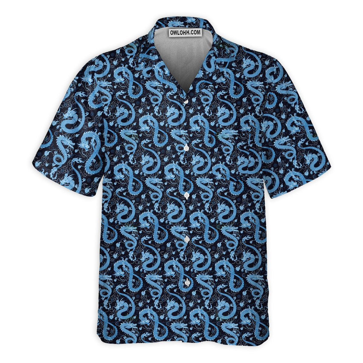 DnD Dragon Black And Blue Style - Hawaiian Shirt - Owl Ohh - Owl Ohh