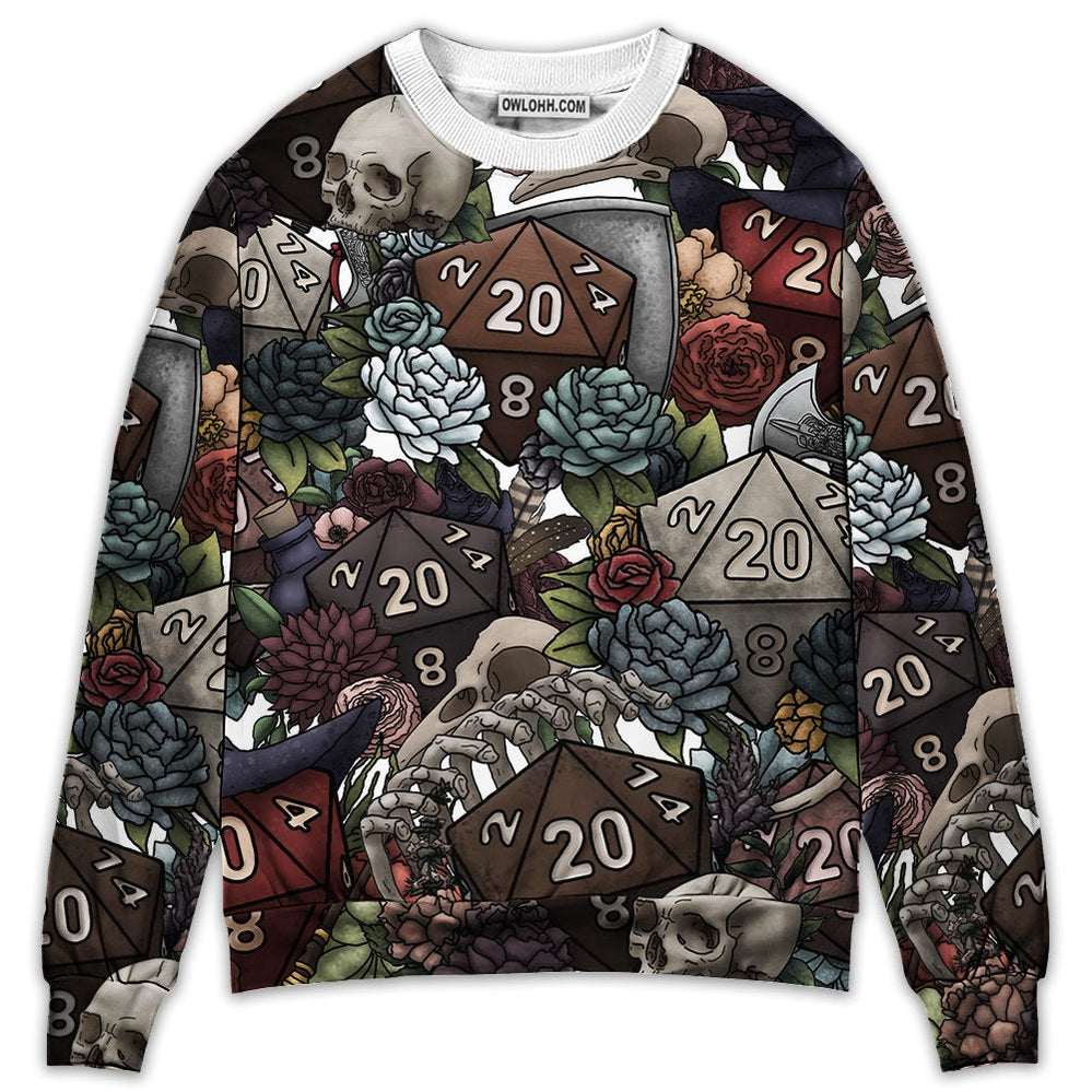 D20 Dice Dark Vibe - Sweater - Ugly Christmas Sweaters - Owl Ohh - Owl Ohh