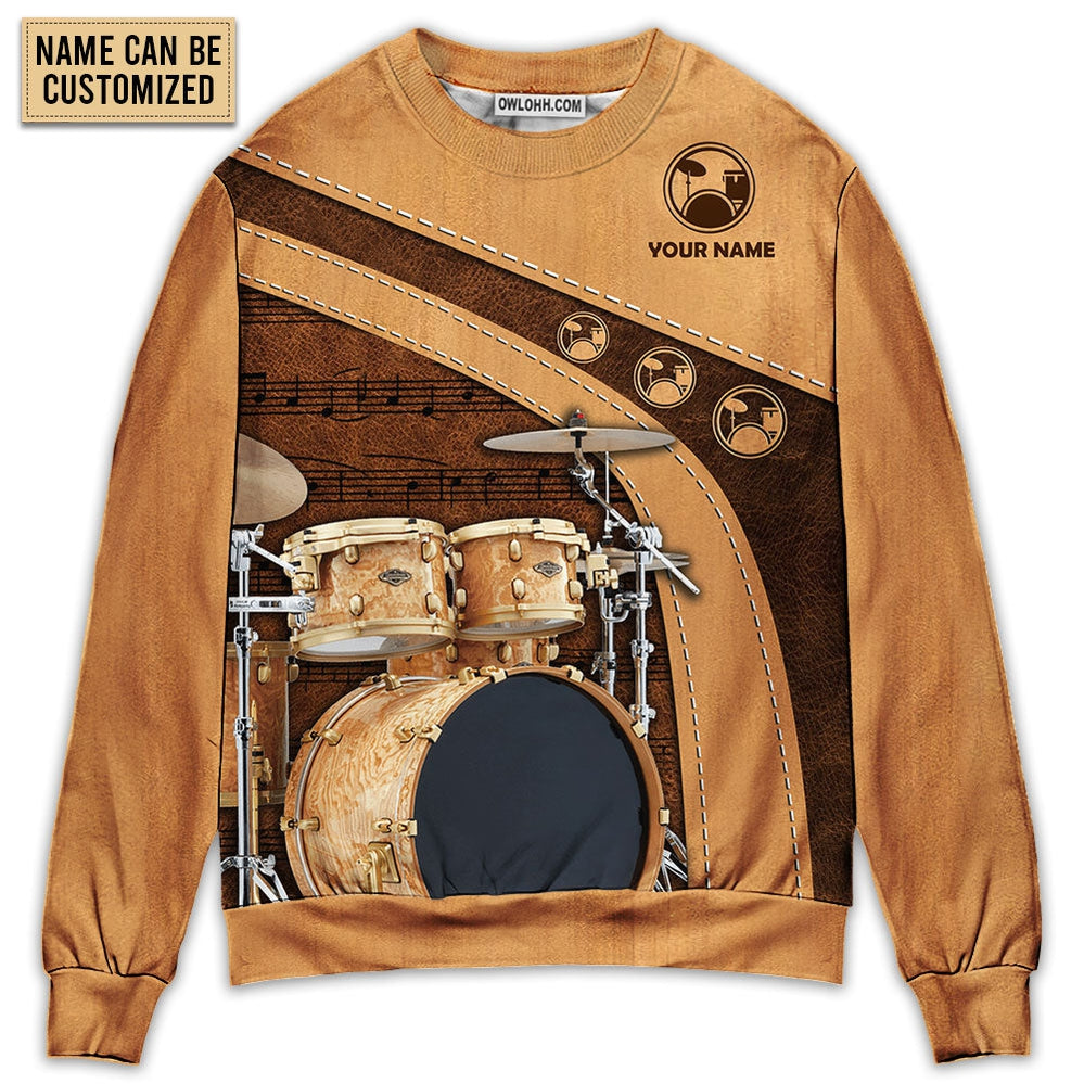 Drum An Old Drummer And A Lovely Lady Stick Personalized - Sweater - Ugly Christmas Sweaters - Owl Ohh - Owl Ohh