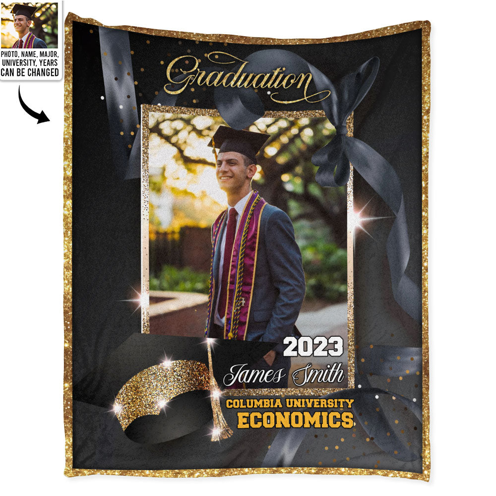 Graduation Congrats Good Luck And Success Custom Photo Personalized - Flannel Blanket - Personalized Photo Gifts - Owl Ohh