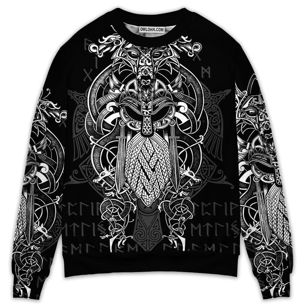 Viking Warrior Blood Pattern - Sweater - Ugly Christmas Sweaters - Owl Ohh - Owl Ohh