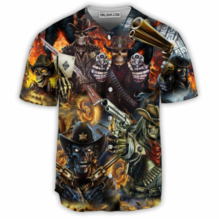 Skull No Guts No Glory - Baseball Jersey - Owl Ohh - Owl Ohh