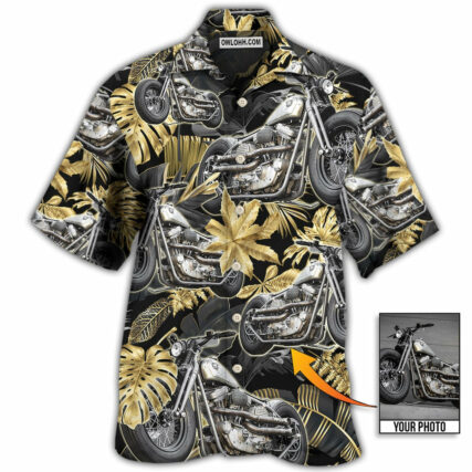 Bobber Motorcycle Tropical Vibe Custom Photo - Hawaiian Shirt - Owl Ohh - Owl Ohh