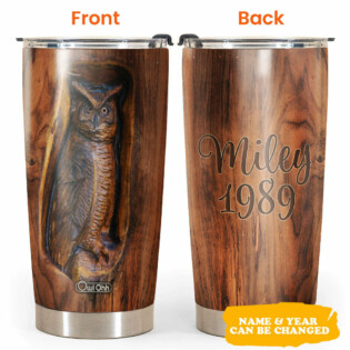 Owl Vintage Wooden Style Personalized - Tumbler - Owl Ohh - Owl Ohh