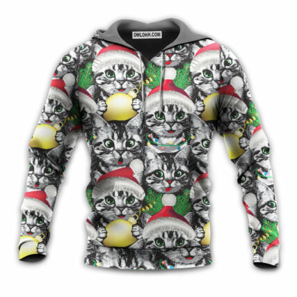 Christmas Meowy Xmas Cat Lover - Hoodie - Owl Ohh - Owl Ohh