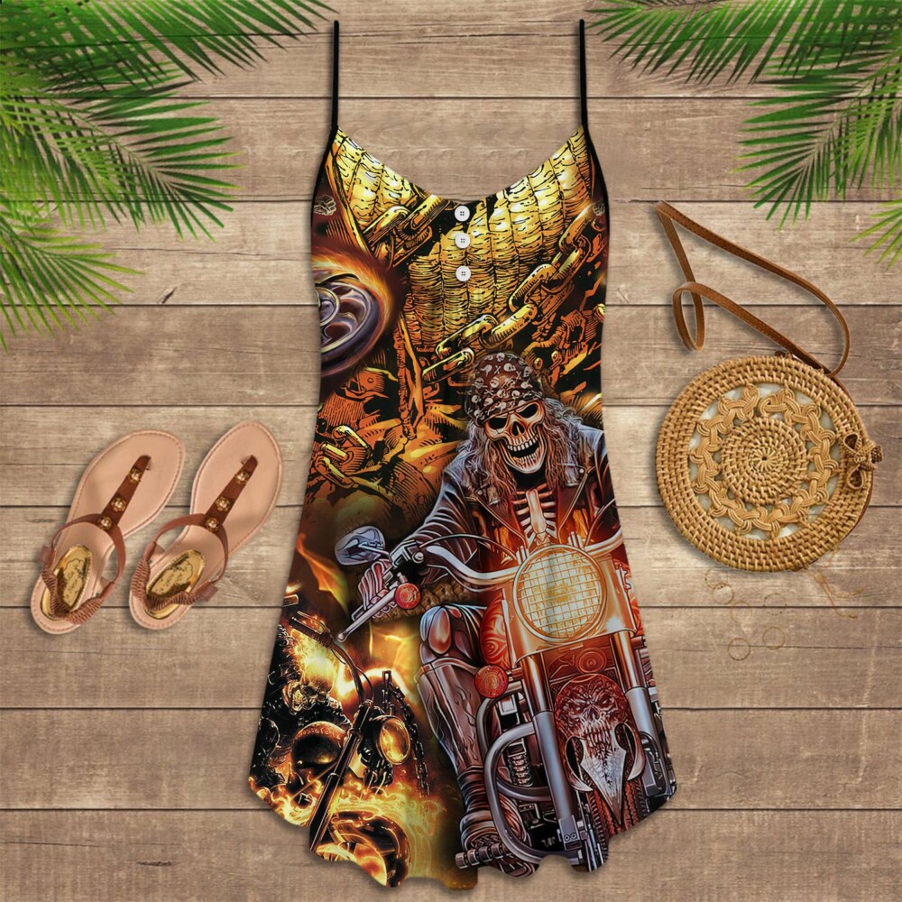 Motorcycle Skull Racing Fast - Summer Dress - Owl Ohh - Owl Ohh
