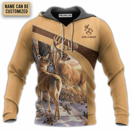 Deer Here Lives An Old Buck And His Sweet Doe Personalized - Hoodie - Owl Ohh - Owl Ohh