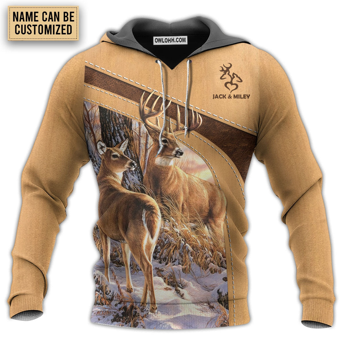 Deer Here Lives An Old Buck And His Sweet Doe Personalized - Hoodie - Owl Ohh - Owl Ohh