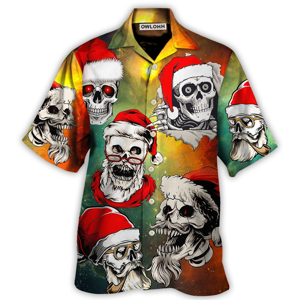 Christmas Bad Santa Skull Love Xmas Galaxy - Hawaiian Shirt - Owl Ohh - Owl Ohh