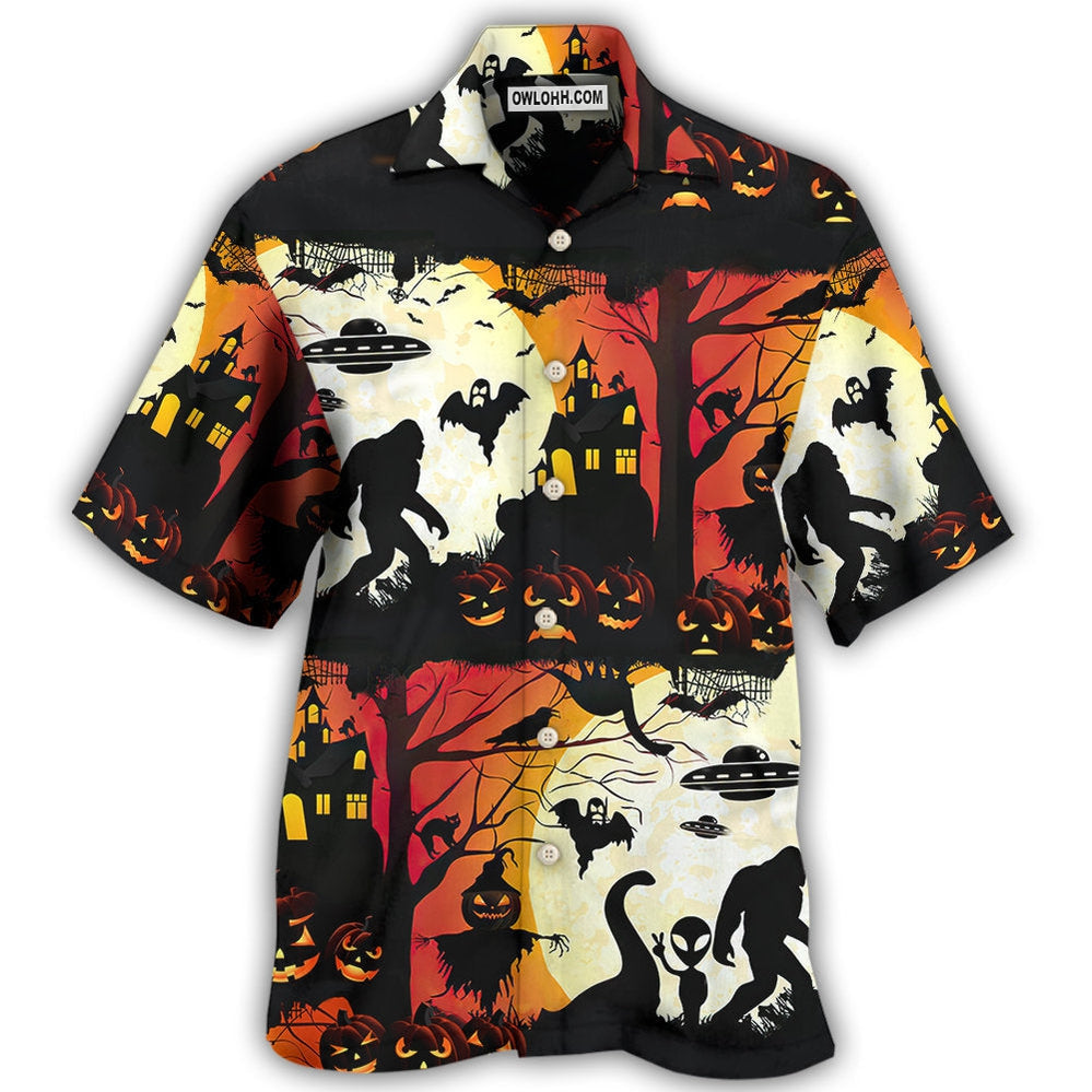 Halloween Ew People Bigfoot UFO - Hawaiian Shirt - Owl Ohh - Owl Ohh