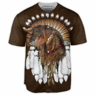 Horse Native Dreamcatcher Art - Baseball Jersey - Owl Ohh - Owl Ohh