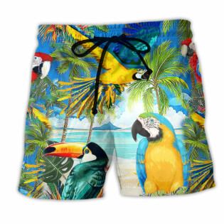 High By The Beach Hot Summer Cool Parrot - Beach Short - Owl Ohh - Owl Ohh