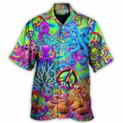 Hippie Funny Octopus Colorful Tie Dye - Hawaiian Shirt - Owl Ohh - Owl Ohh