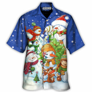 Christmas Snowman Merry Christmas Night - Hawaiian Shirt - Owl Ohh - Owl Ohh