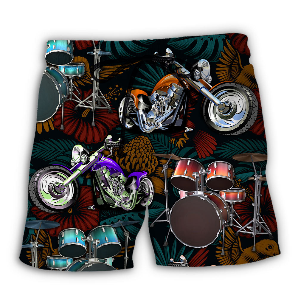 Drum I Like Drums And Motorcycles - Beach Short - Owl Ohh - Owl Ohh