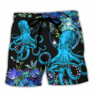 Octopus With Flower Beauttiful Day - Beach Short - Owl Ohh - Owl Ohh