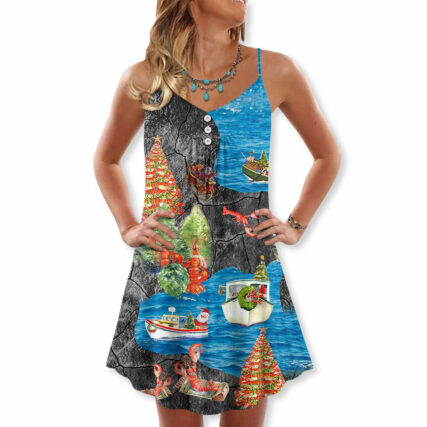 Christmas You Are My Lobster - V-neck Sleeveless Cami Dress - Owl Ohh - Owl Ohh