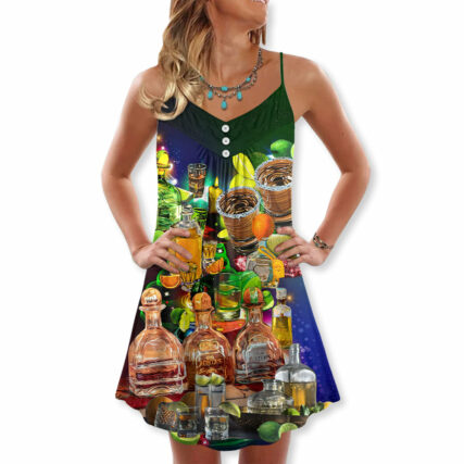 Christmas Wine When Life Gives You A Lemon - V-neck Sleeveless Cami Dress - Owl Ohh - Owl Ohh