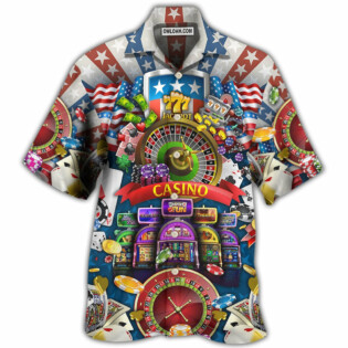 Poker US Flag Casino Lover - Hawaiian Shirt - Owl Ohh - Owl Ohh