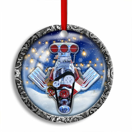 Hot Rod Christmas Snow Ball - Circle Ornament - Owl Ohh - Owl Ohh