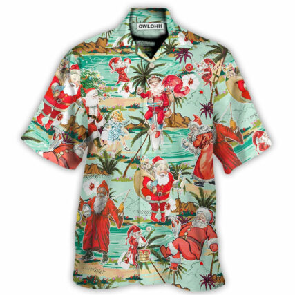 Christmas Santa Vacation Beach Joyful - Hawaiian Shirt - Owl Ohh - Owl Ohh