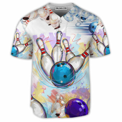Bowling Love Bowling Every Day Art Style - Baseball Jersey - Owl Ohh - Owl Ohh